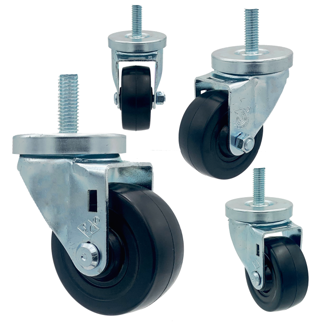 Hard Rubber Wheel 35PRMRS3 3-1/2" Swivel Caster for Rubbermaid® Tilt Trucks 